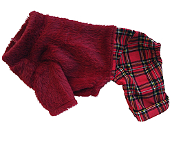 Комбинезон "Плюшевая клетка" красный Комбинезон "Плюшевая клетка" красный