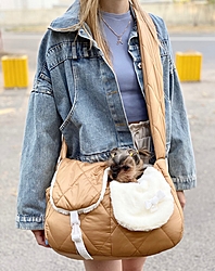 Сумка-переноска Бархатный бант золотистый Сумка-переноска Бархатный бант золотистый